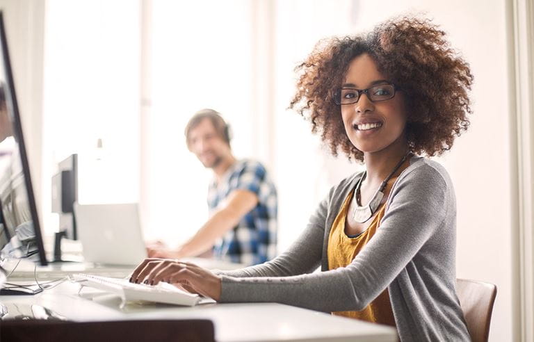 Image of woman on computer