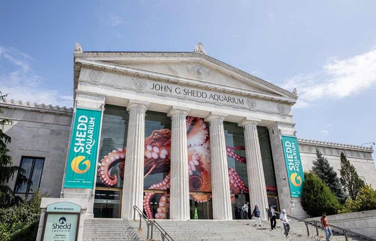 Exterior of the Shedd Aquarium in Chicago.