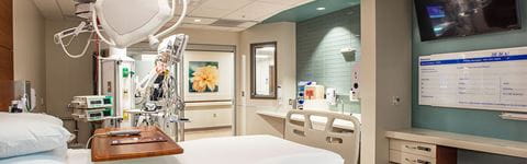 Hospital room interior.