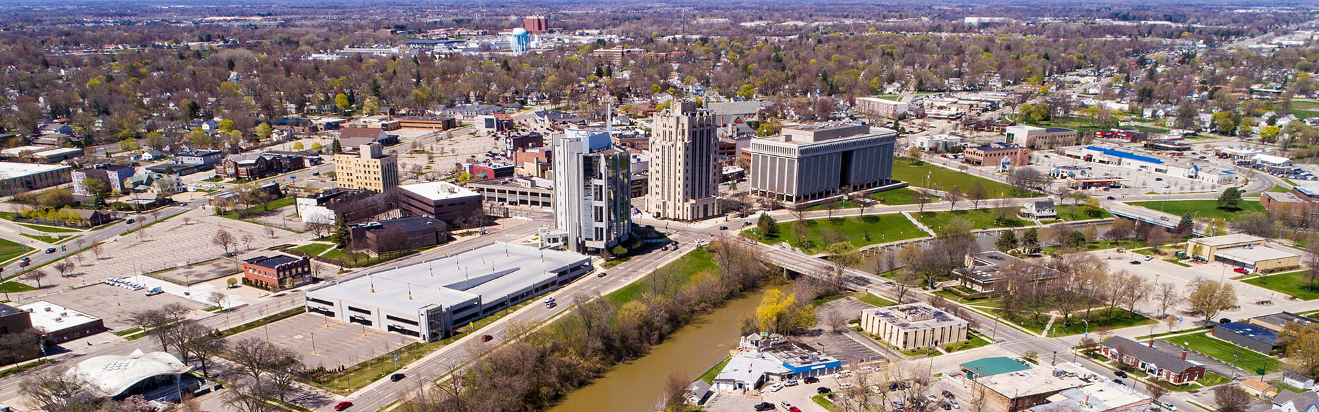 Aerial view of Macomb county.