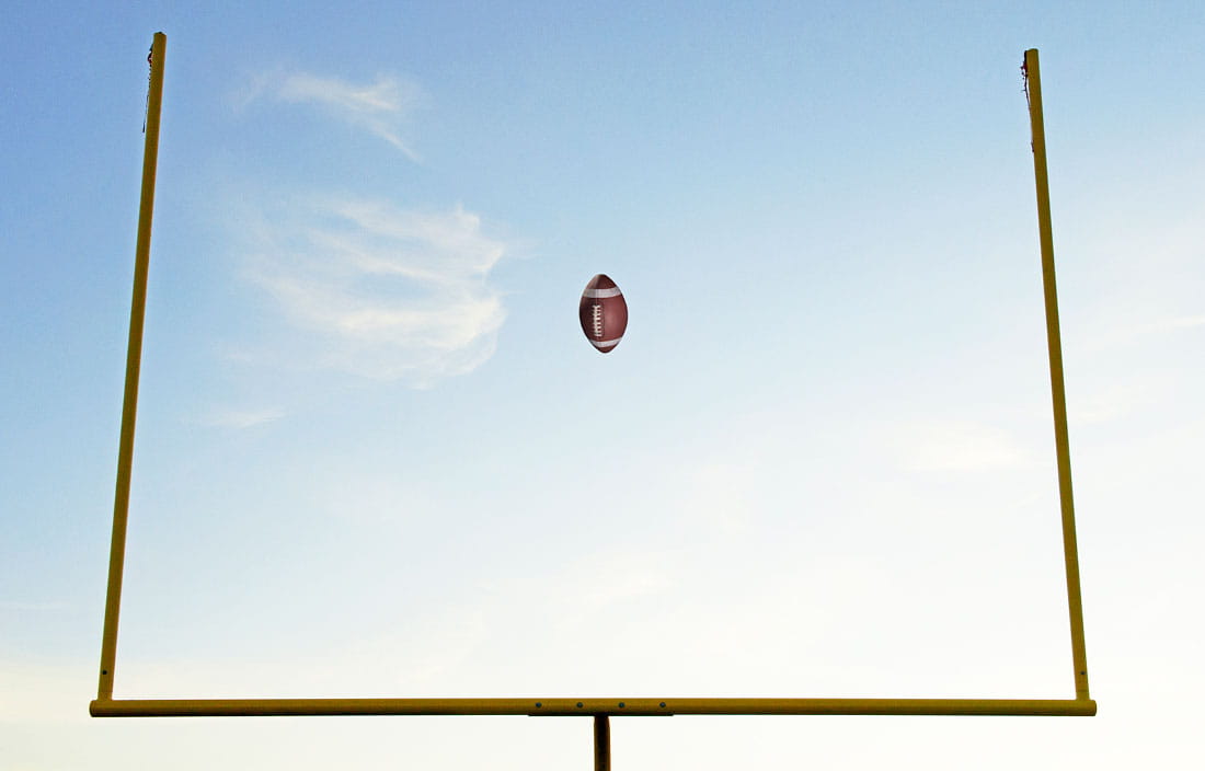 Football through the uprights