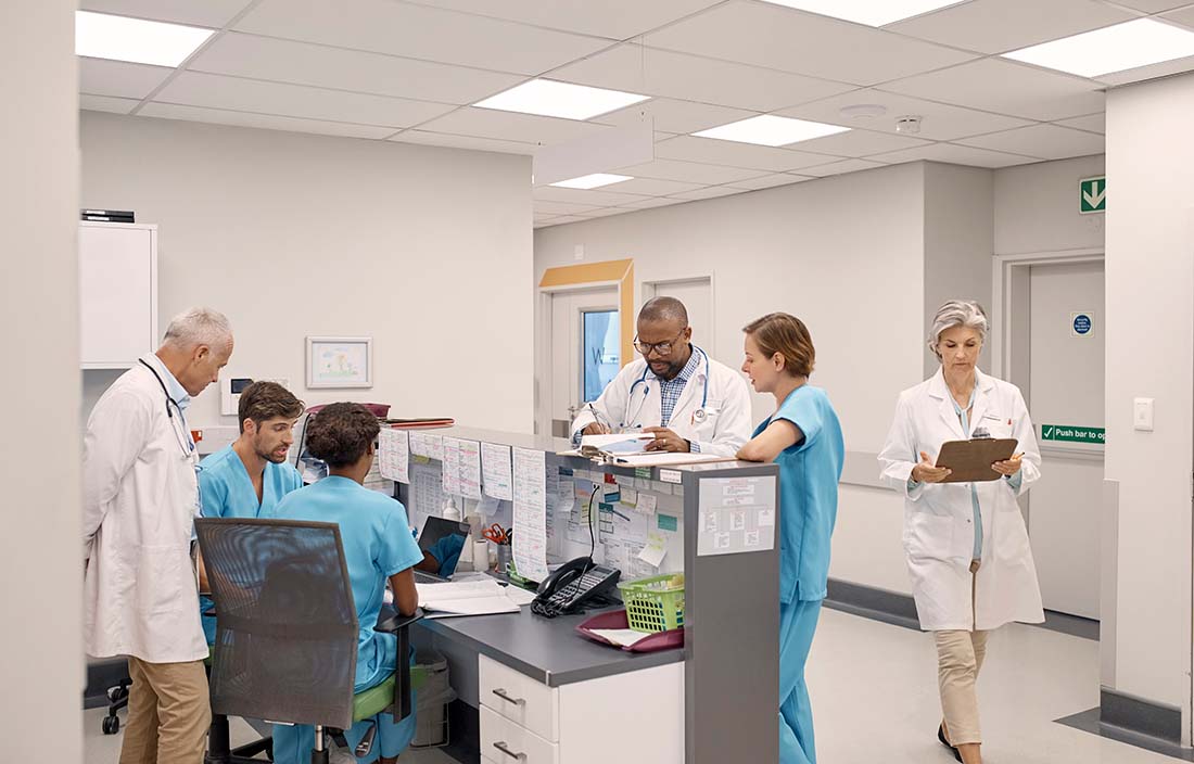 Doctors and nurses in a hospital