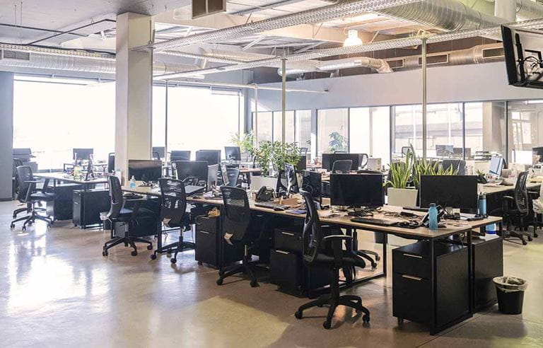 View of an empty office in the workplace.