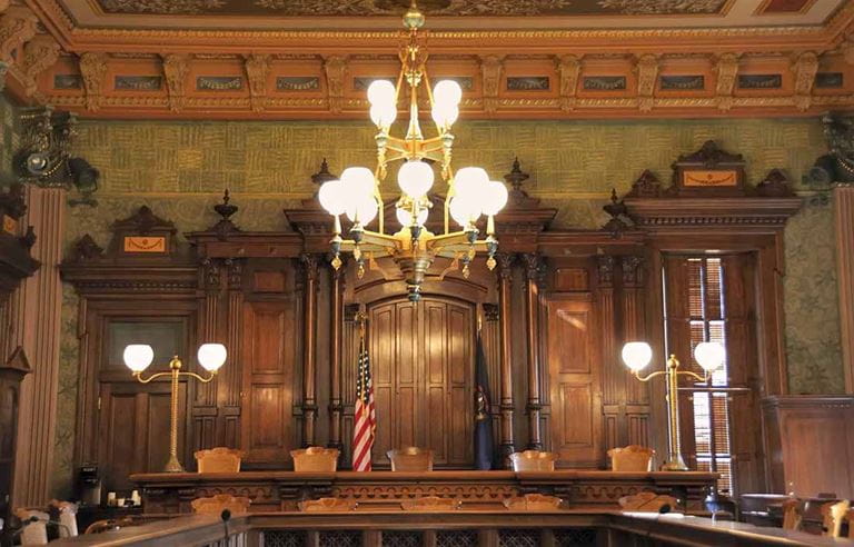 Chandelier in government building