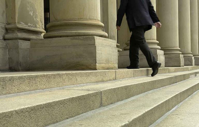 Walking up capital steps