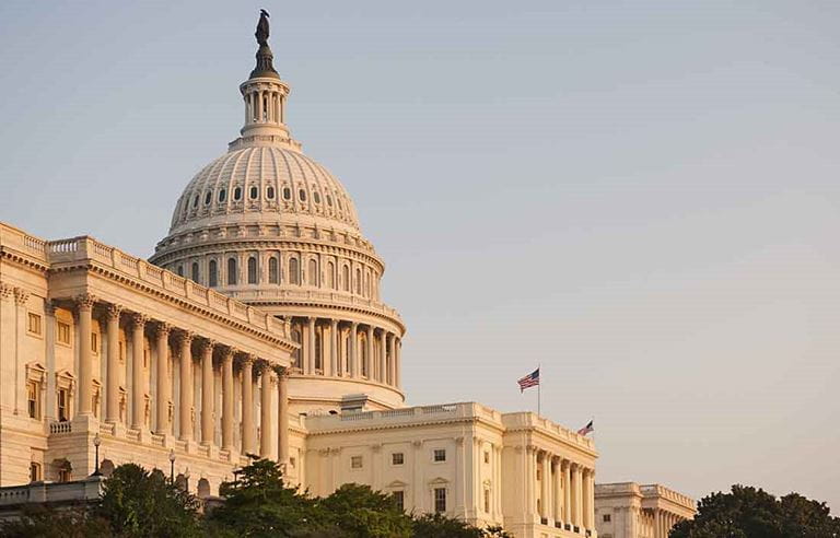 View of the U.S. capitol building during the day,