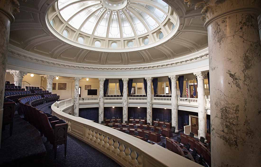 Interior of a government building.