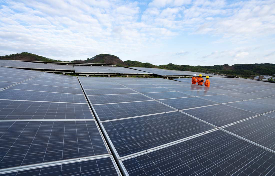 View of solar panels.