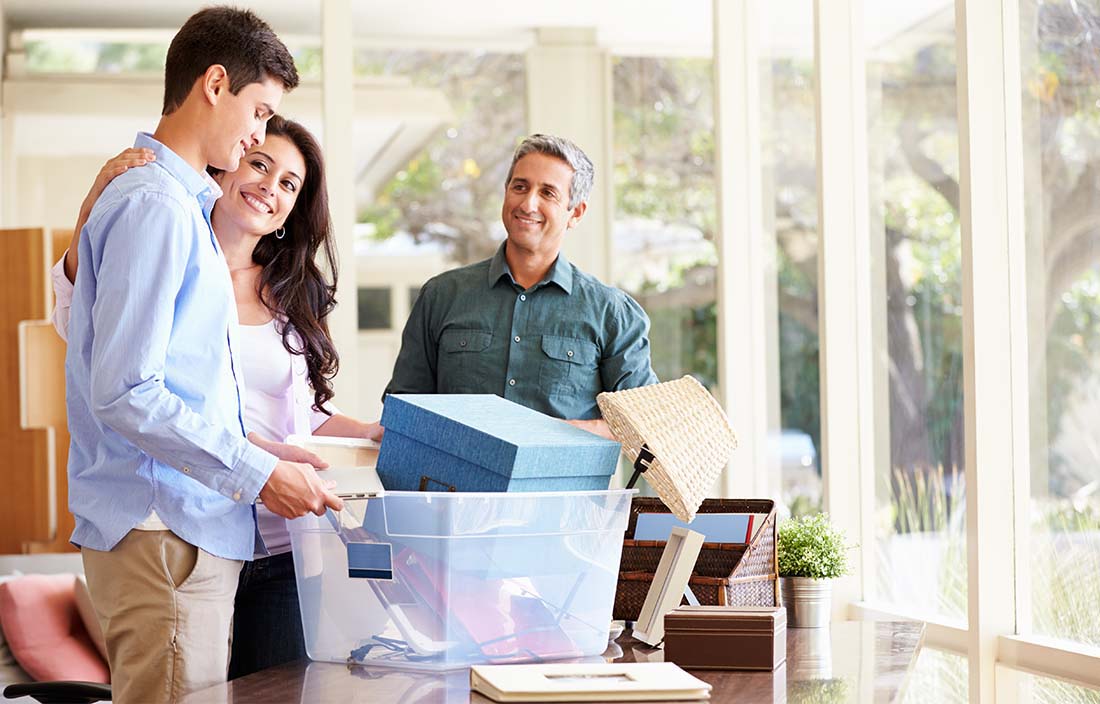 Parents helping their college student move.