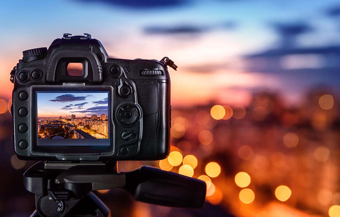 Camera looking out over a real estate development.