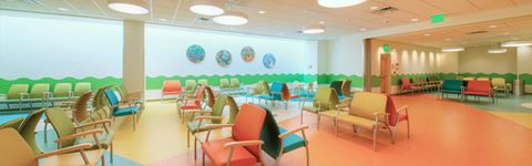 Waiting area of DMC Children's Hospital of Michigan.