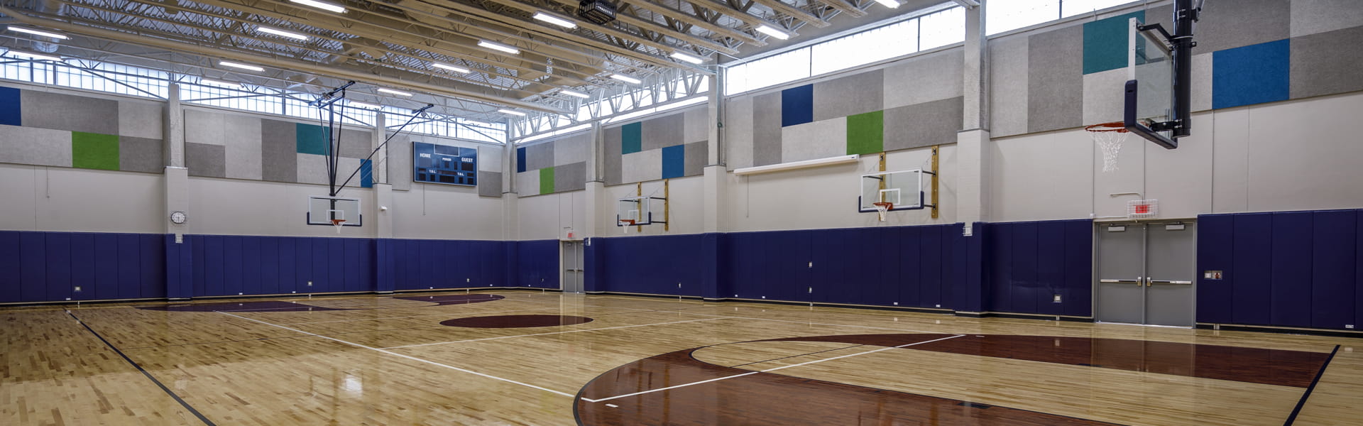 View of Southwest Middle High's basketball court.