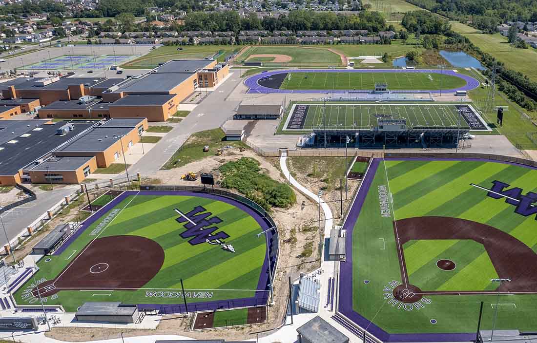 Woodhaven High School aerial photos