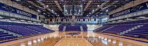 Woodhaven Brownstown Schools HS gym, school building construction for 2021 Bond Program